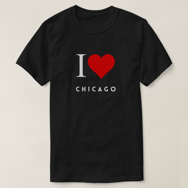 Camiseta I Heart Chicago Blk Mens (Frente do Design)