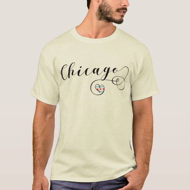 Camiseta I Heart Chicago, Illinois (Frente)