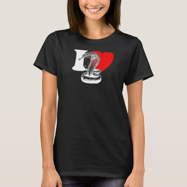 Camiseta I Heart Cobra - Cute I Love Cobras, Cobra (Frente)
