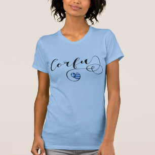 Camiseta I Heart Corfu, Flag Grego, Kerkyra T-Shirt
