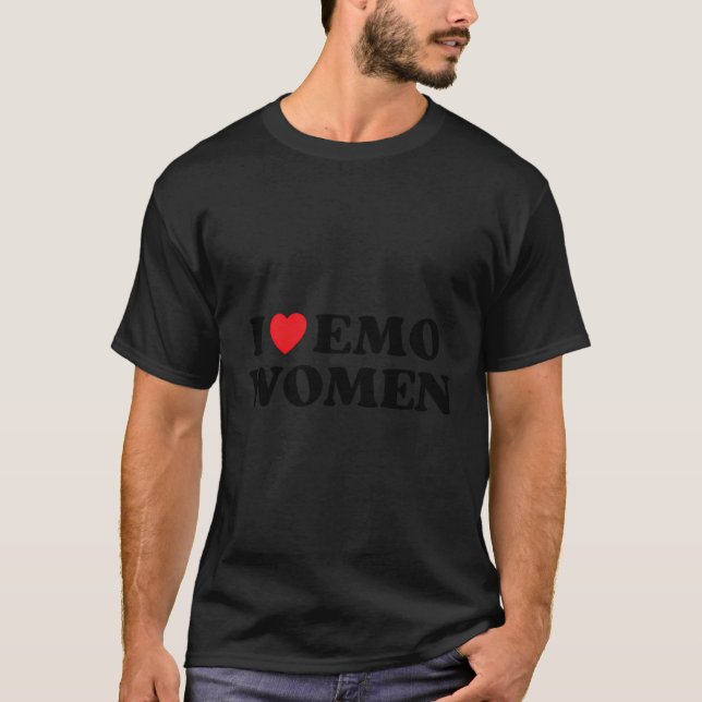 Camiseta I Heart Emo Women Engraçado Cite Red Heart Emo Wom (Frente)