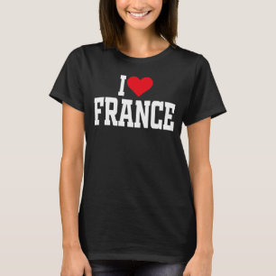 Camiseta I Heart France com coração vermelho Eu amo a Franç