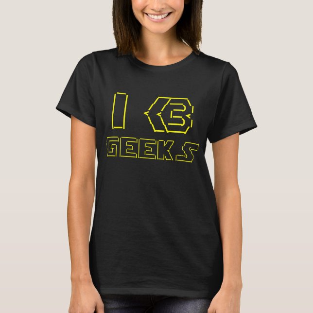 Camiseta I Heart Geeks ASCII ART (Frente)