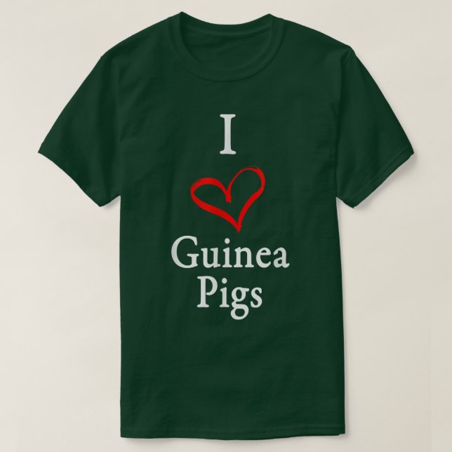 Camiseta I Heart Guinea Pigs  (Frente do Design)