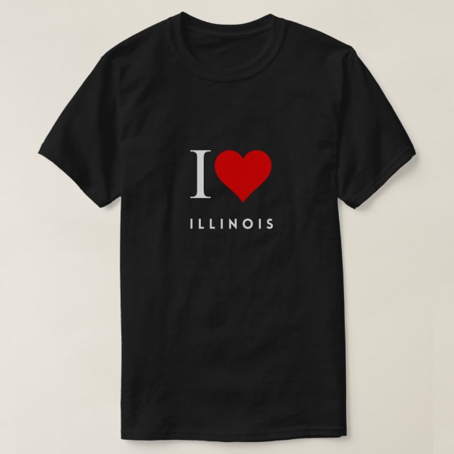 Camiseta I Heart Illinois blk Mens (Frente do Design)