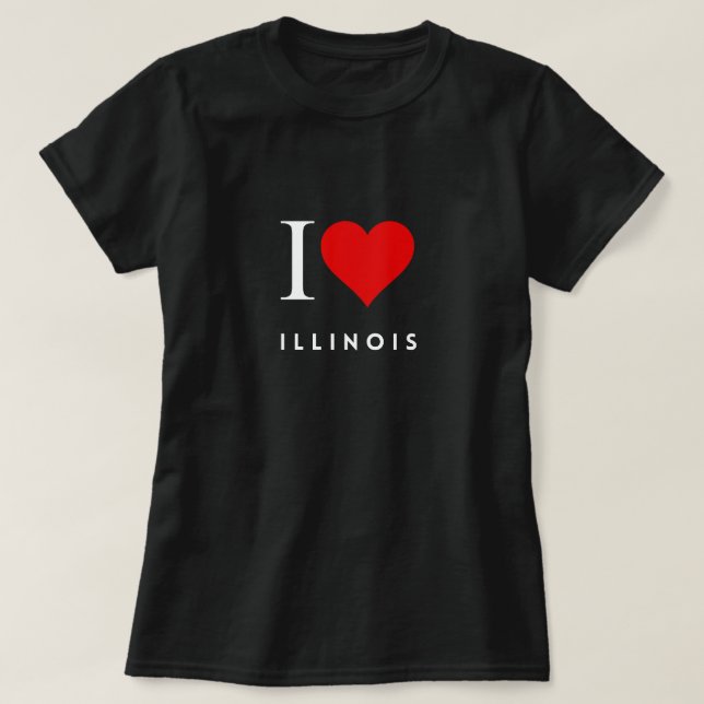 Camiseta I Heart Illinois blusa Womens T-Shirt (Frente do Design)
