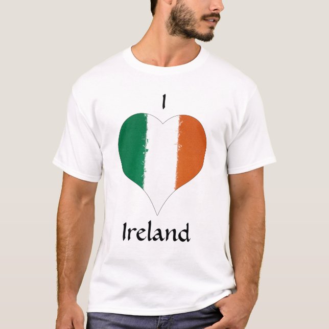 Camiseta I Heart Ireland Irish Tricolor Flag (Frente)