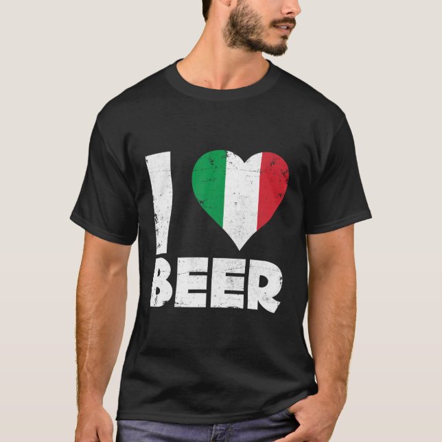 Camiseta I Heart Italiana Beer Pride Love Italy Flag Italia (Frente)