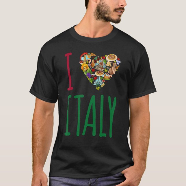 Camiseta I Heart Italy Flag Heart Italia Italiano M (Frente)