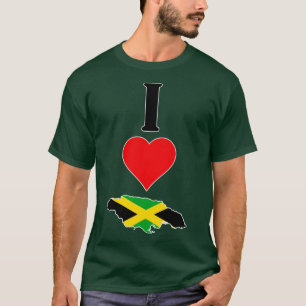 Camiseta I Heart Jamaica Vertical I Love Jamaican National