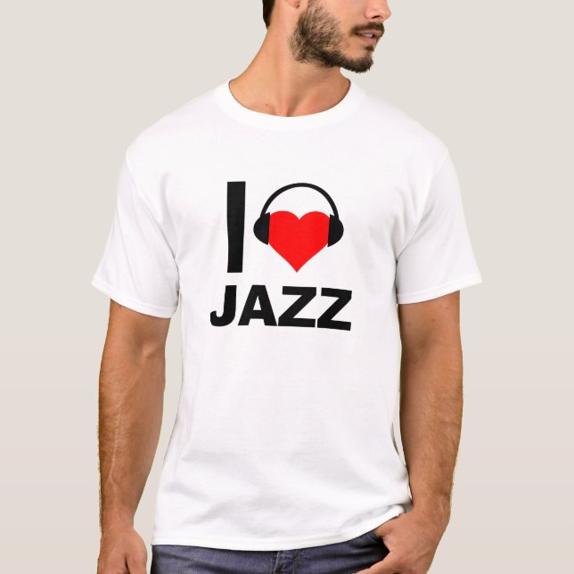 Camiseta I Heart Jazz Engraçado T-shirt (Frente)