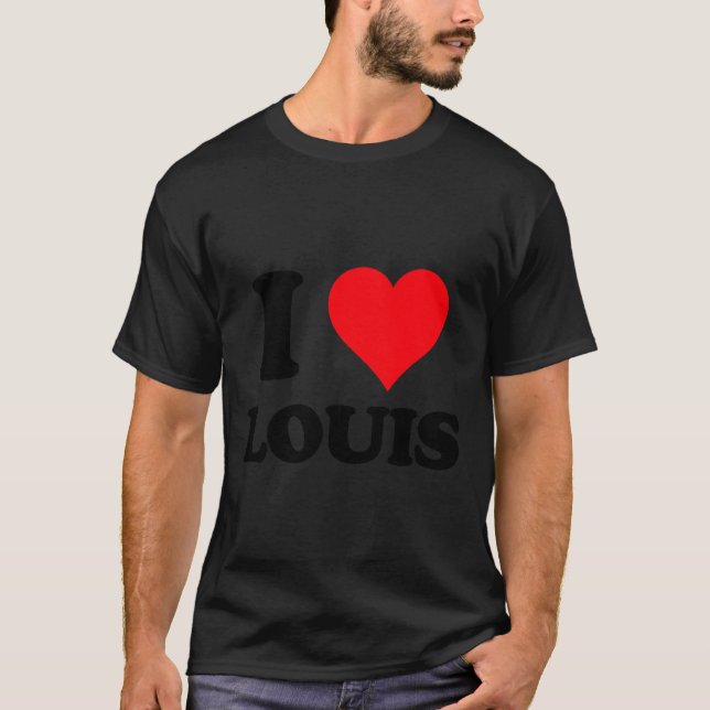 Camiseta I Heart Louis First Name I Love D Stuff Premium Tr (Frente)