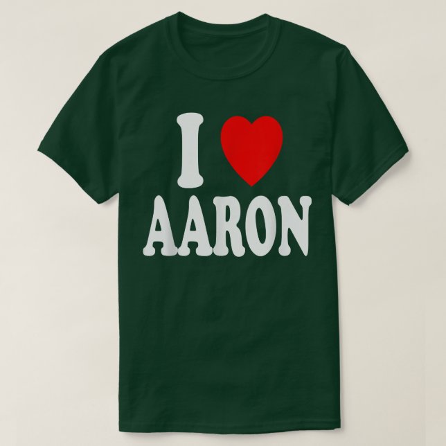 Camiseta I Heart (Love) Aaron Cute Matching Casal Spouse (Frente do Design)