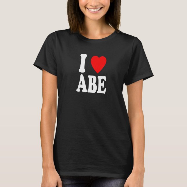Camiseta I Heart (Love) Abe Abraham Cute Matching Casal Sp (Frente)