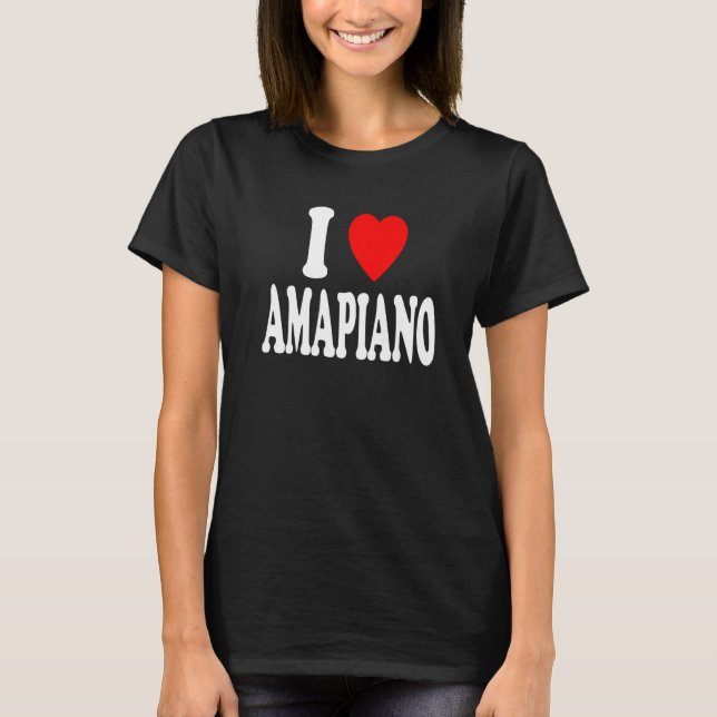 Camiseta I Heart Love Amapiano South Africa Music Piano (Frente)