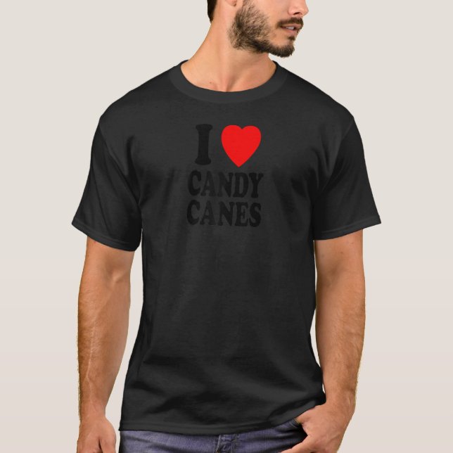 Camiseta I Heart Love Candy Canes Winter Peppermint Christm (Frente)
