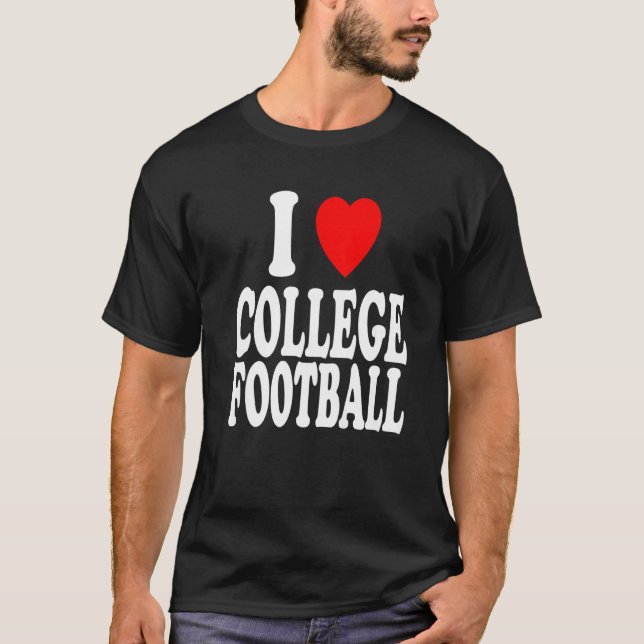 Camiseta I Heart (Love) College Football Home Off Game Pre (Frente)