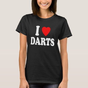 Camiseta I Heart Love Darts Bar Games Bullseye Jogando Pré