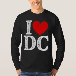 Camiseta I Heart Love Dc Washington D C Distressão Souvenir