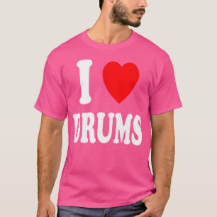 Camiseta I Heart (Love) Drums Banda Percussion Snare Bass T