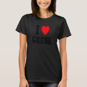 Camiseta I Heart Love Geese Favorite Migração de Pássaros A