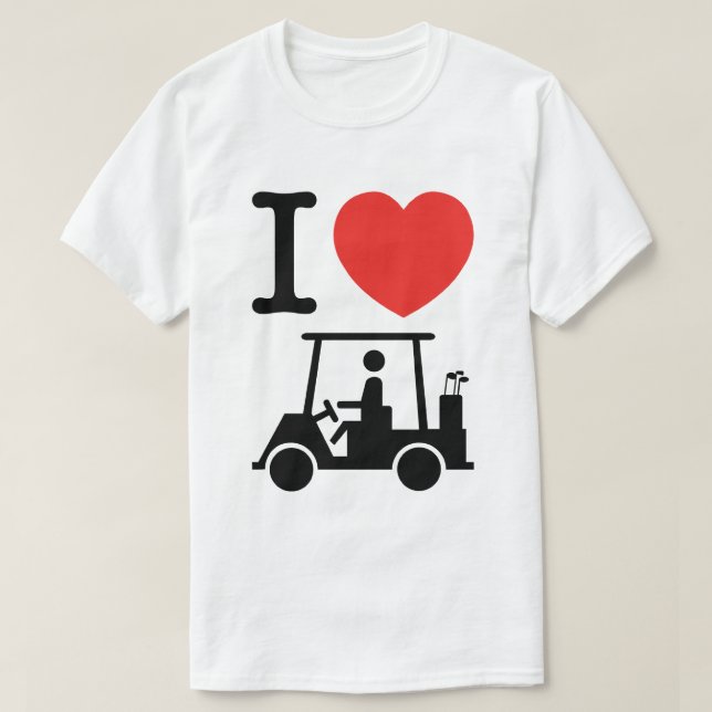 Camiseta I Heart (Love) Golf Cart (Frente do Design)