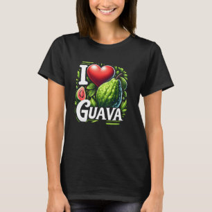 Camiseta I Heart Love Guava Tropical Frutas Amantes
