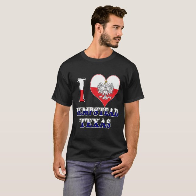 Camiseta I Heart Love Hempstead Texas (Frente Completa)