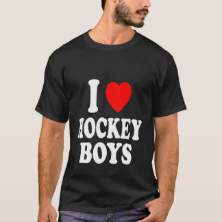 Camiseta I Heart Love Hockey Boys Skating Ice Attração Ho