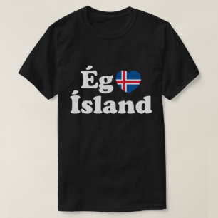 Camiseta I Heart (Love) Islândia [Ég Elska Ísland] Islandês