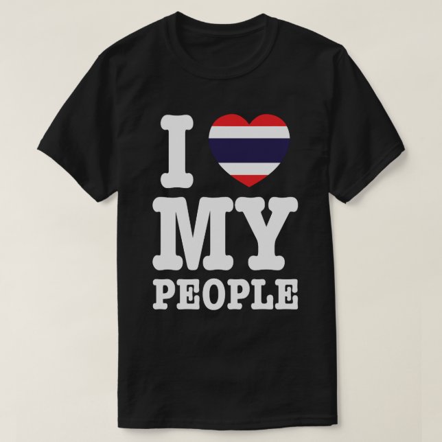 Camiseta I Heart (Love) My Thai Pessoas (Frente do Design)