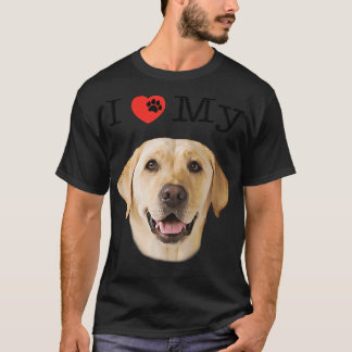 Camiseta I Heart Love My Yellow Lab Portrait of Labrador Fa