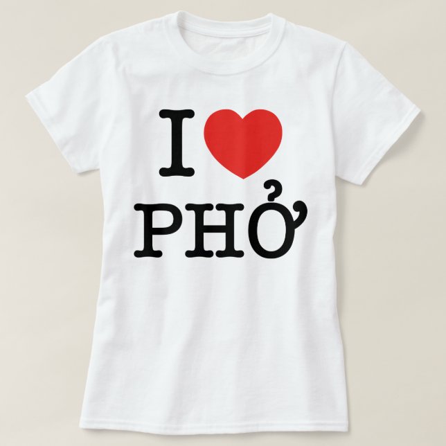 Camiseta I Heart (Love) Pho (Frente do Design)