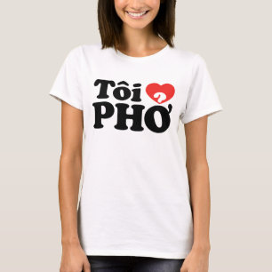 Camiseta I Heart (Love) Pho (Tôi9PHỞ) Língua vietnamita