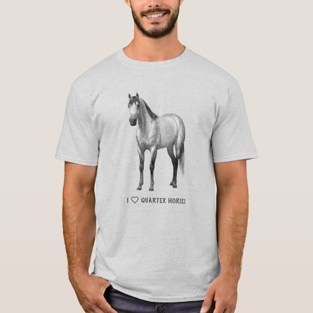 Camiseta I Heart (Love) Quarter Horses Dapple (Frente)