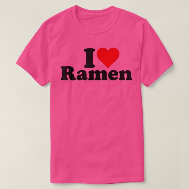 Camiseta I Heart Love Ramen Japonês Noodles 432 (Frente do Design)