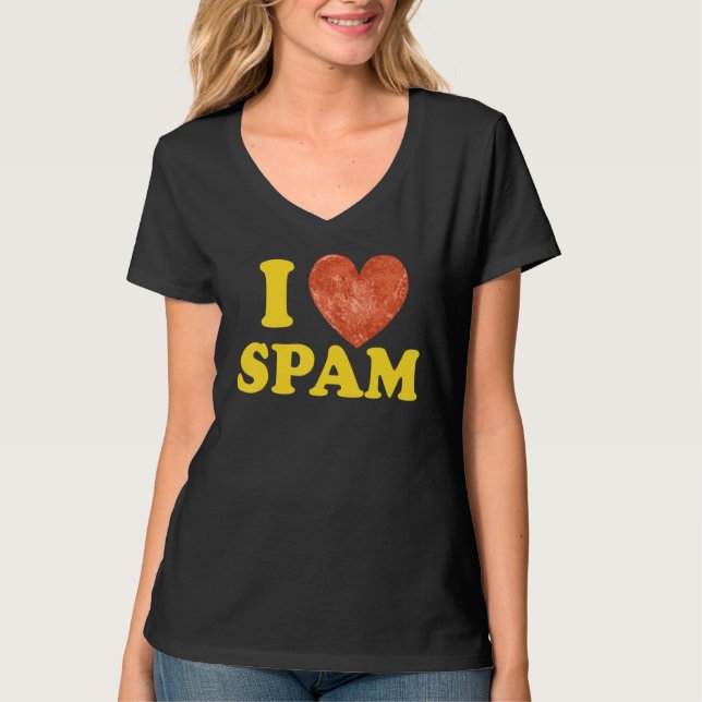 Camiseta I Heart Love Spam Canning Cooky Pork Comida Spam (Frente)
