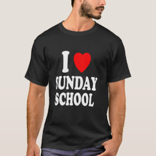 Camiseta I Heart Love Sunday School Church Teacher Christia