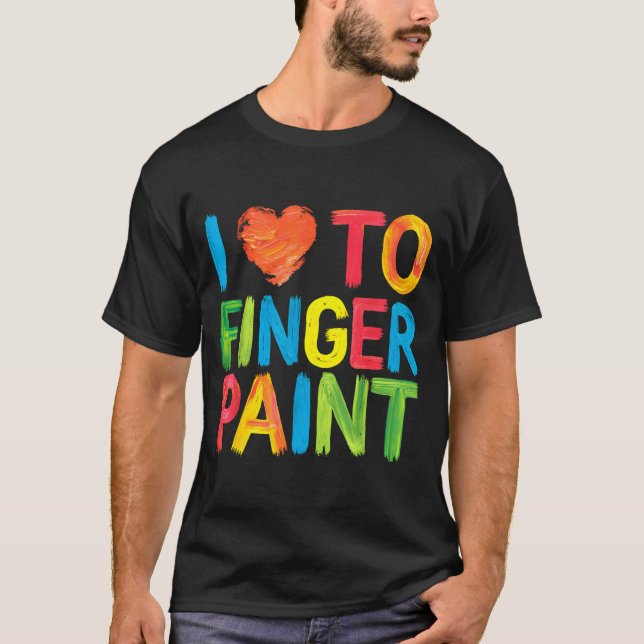 Camiseta I Heart Love To Finger Paint Cute Couple Valentine (Frente)