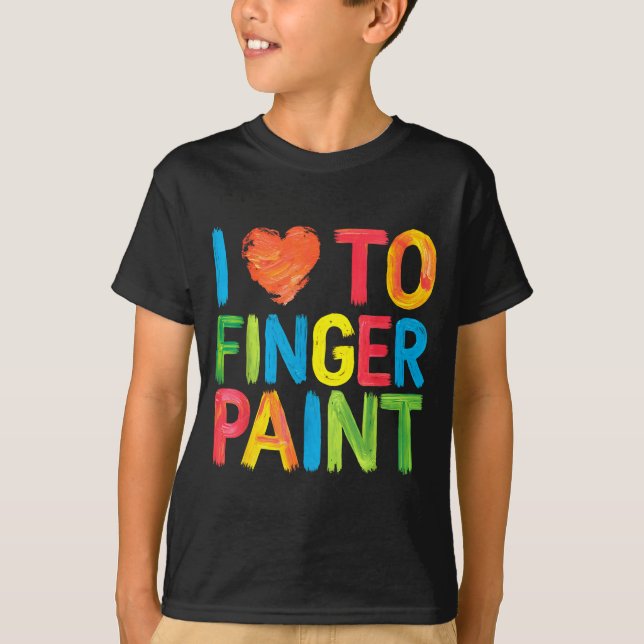 Camiseta I Heart Love To Finger Paint Cute Couple Valentine (Frente)