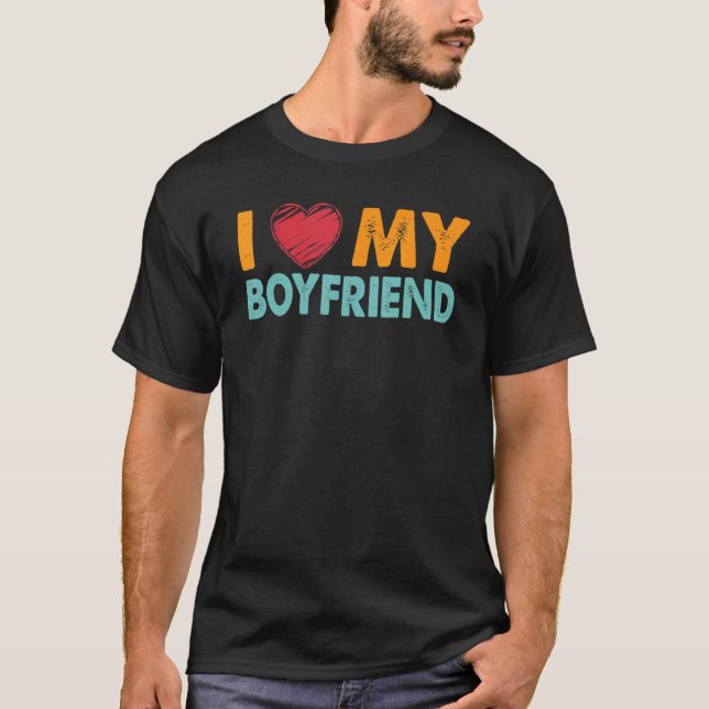 Camiseta I Heart My Boyfriend Loving Girlfriend  Couple (Frente)