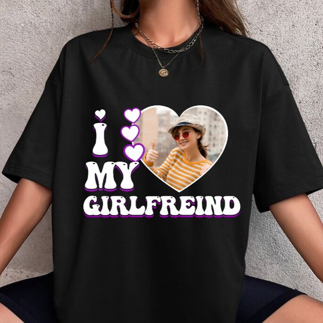 Camiseta i heart my girlfreind custom your own photo love (Criador carregado)