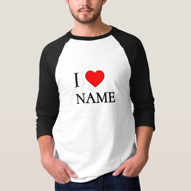 Camiseta I heart name (customisable) (Frente)