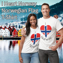 Camiseta I Heart Norway Flag
