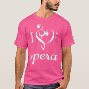 Camiseta I Heart Opera T Shirt Adorava Cantando Bass Cle