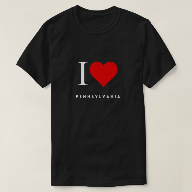 Camiseta I Heart Pennsylvania blk Mens (Frente do Design)