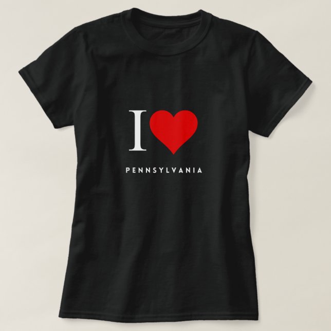 Camiseta I Heart Pennsylvania blk Womens T-Shirt (Frente do Design)