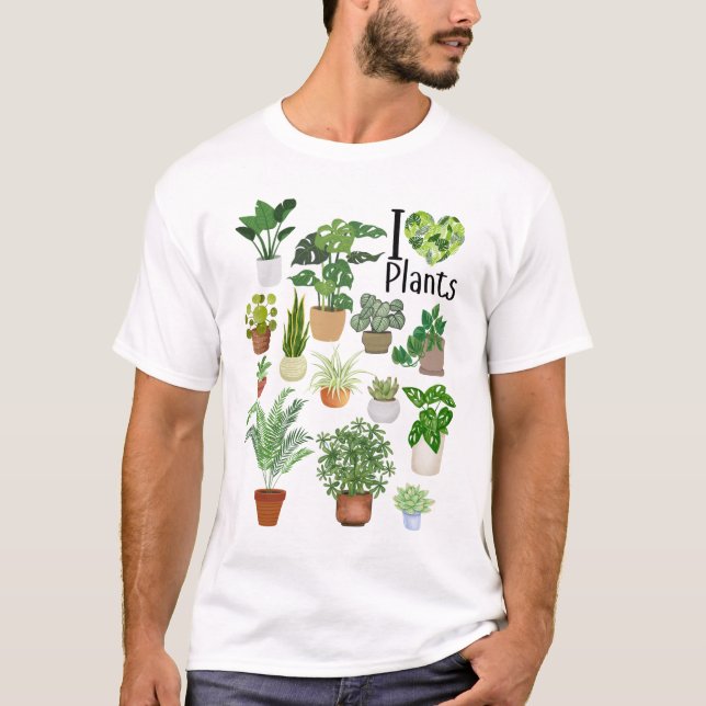 Camiseta I Heart Plants Basic T-Shirt (Frente)