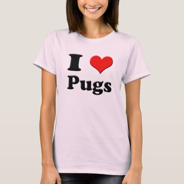 Camiseta I Heart Pugs Tee (Frente)