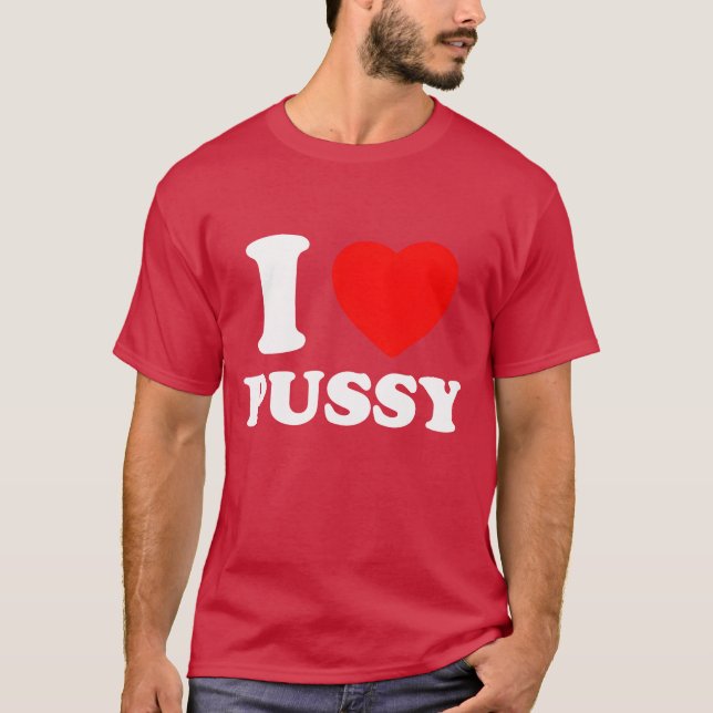 Camiseta I Heart Pussy I Love Pussy Retro Kawaii Edgy Alter (Frente)